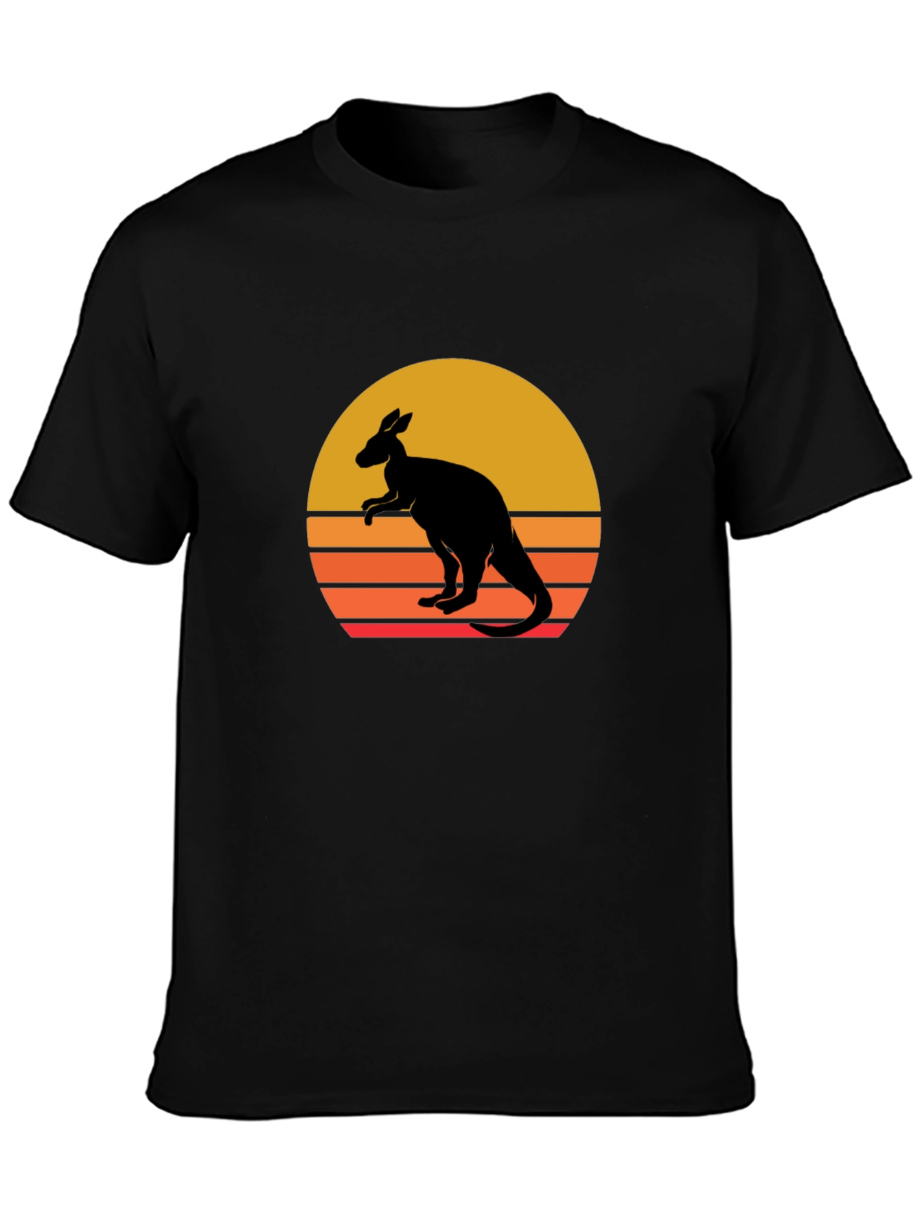 Kangaroo Sunset Graphic Tee - Black