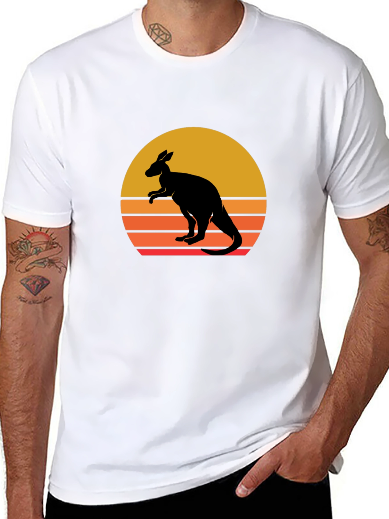 Kangaroo Sunset Graphic Tee - Black