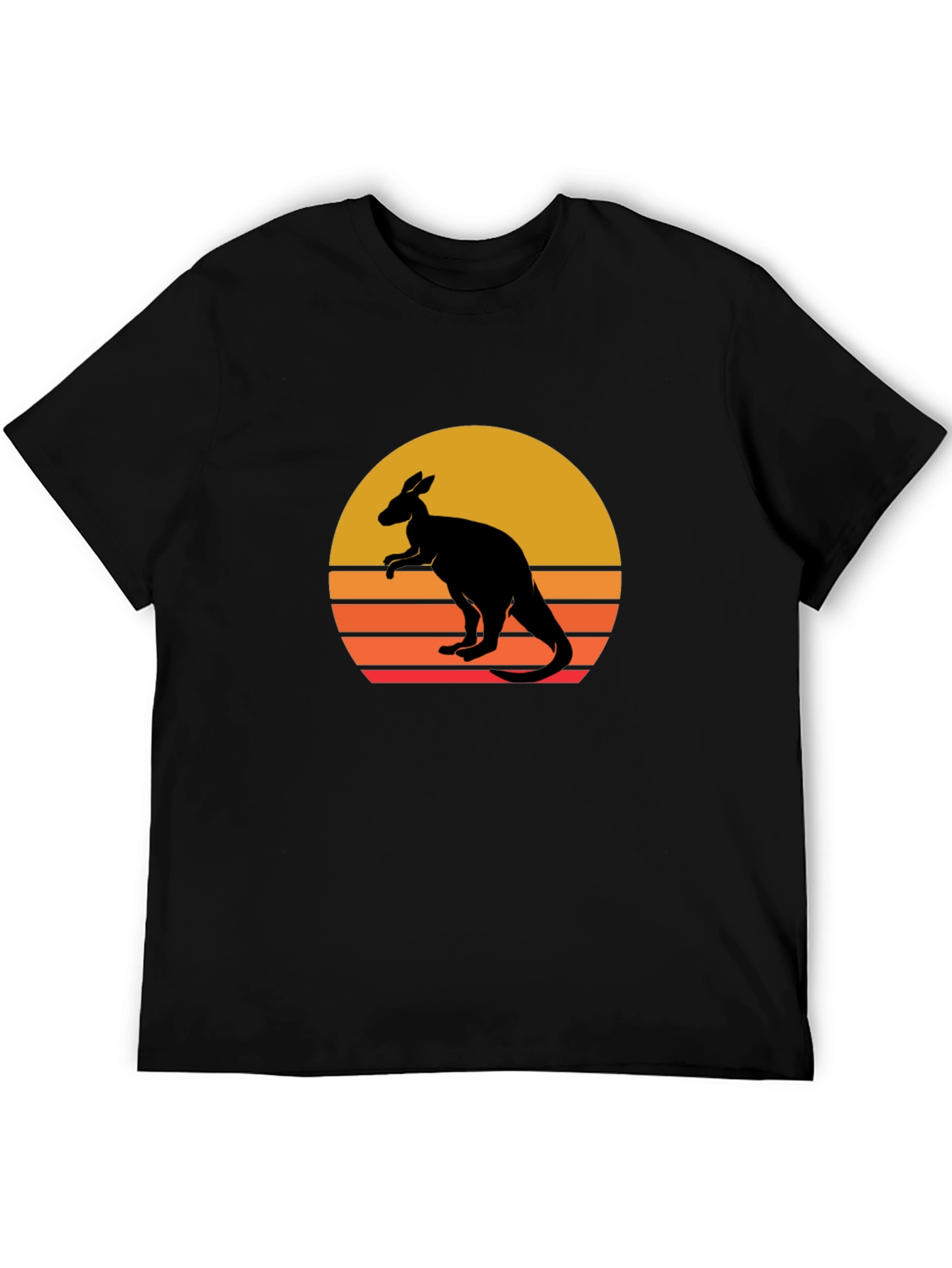 Kangaroo Sunset Graphic Tee - Black