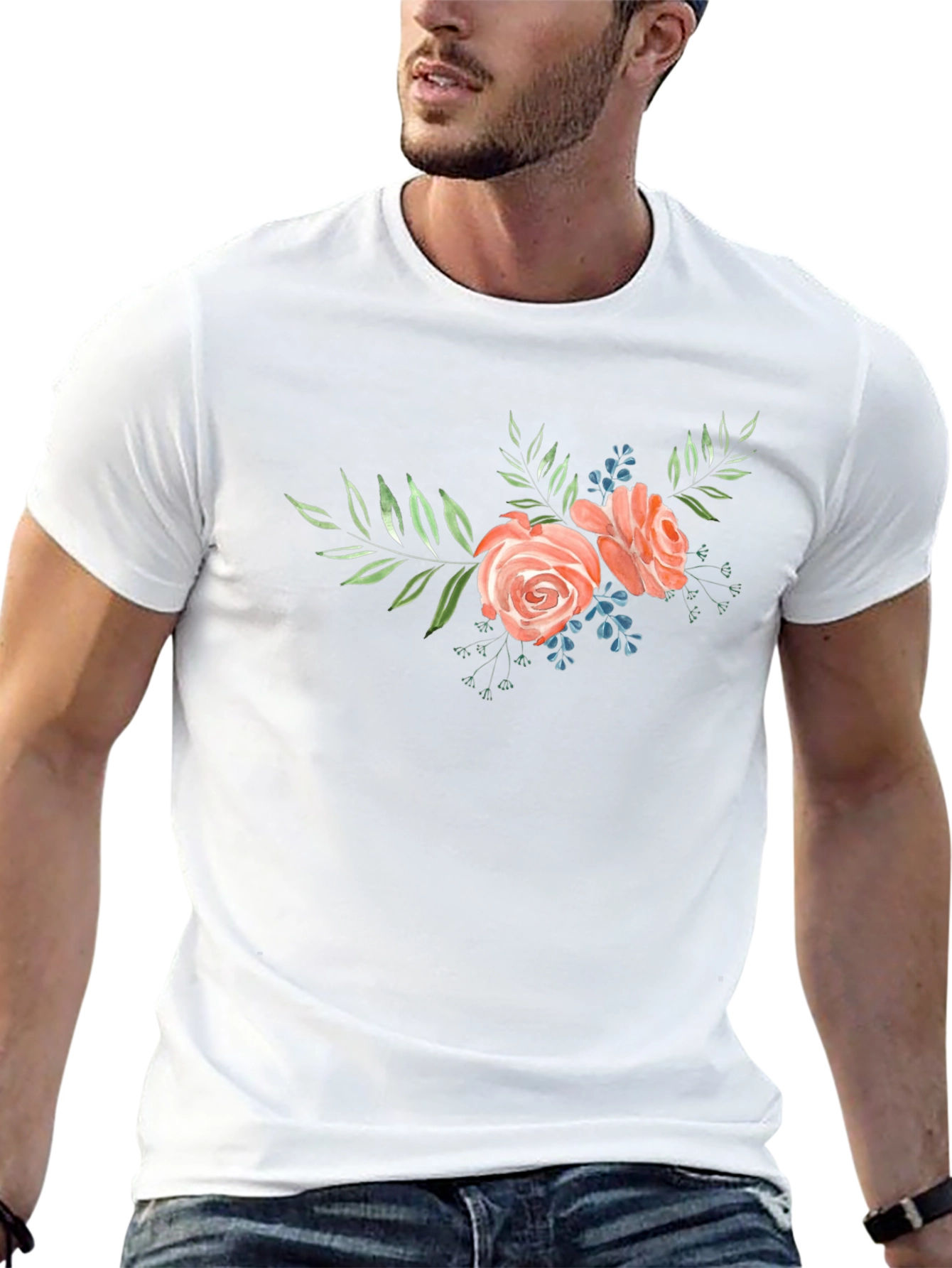 Floral Rose Graphic Tee - Stylish Comfort