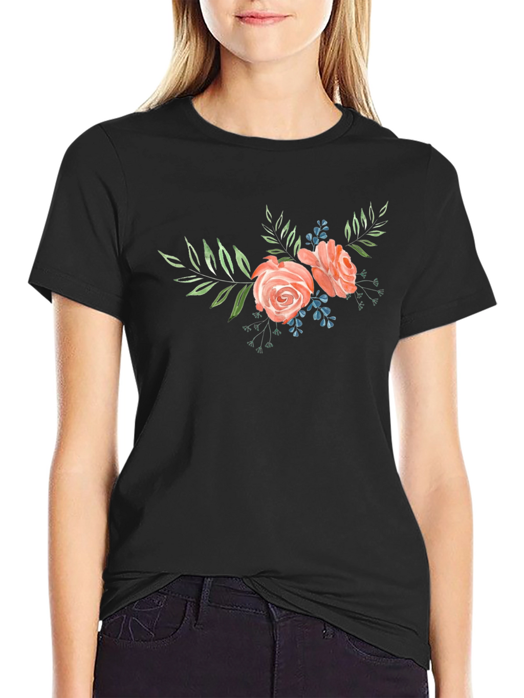 Floral Rose Graphic Tee - Stylish Comfort
