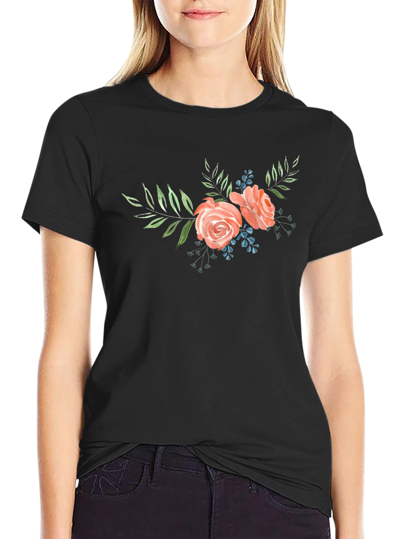 Floral Rose Graphic Tee - Stylish Comfort