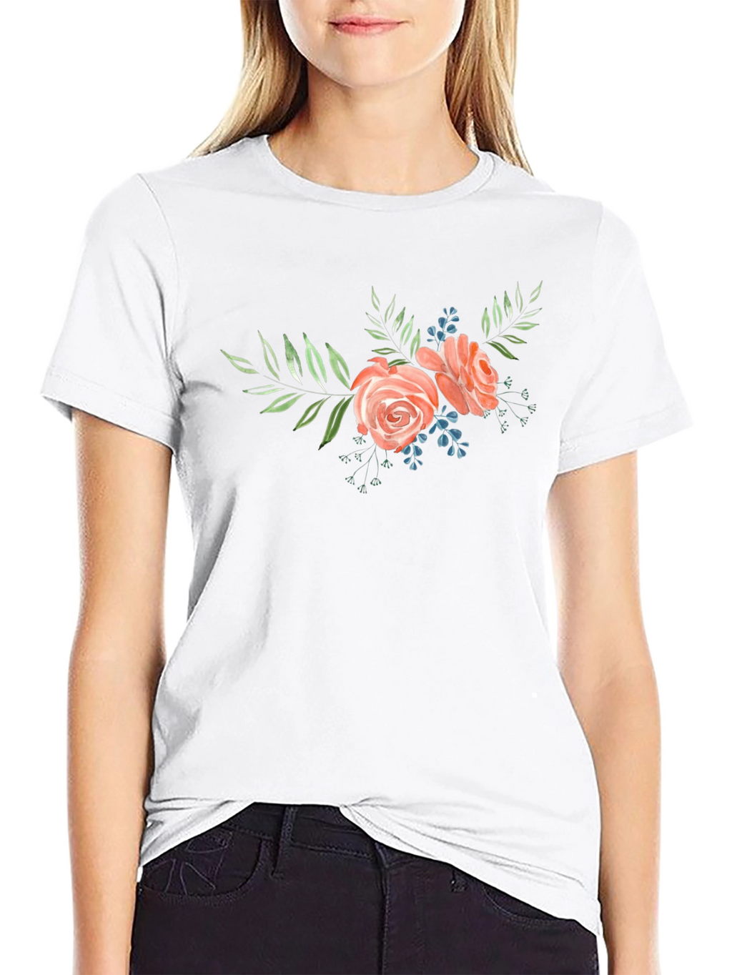 Floral Rose Graphic Tee - Stylish Comfort