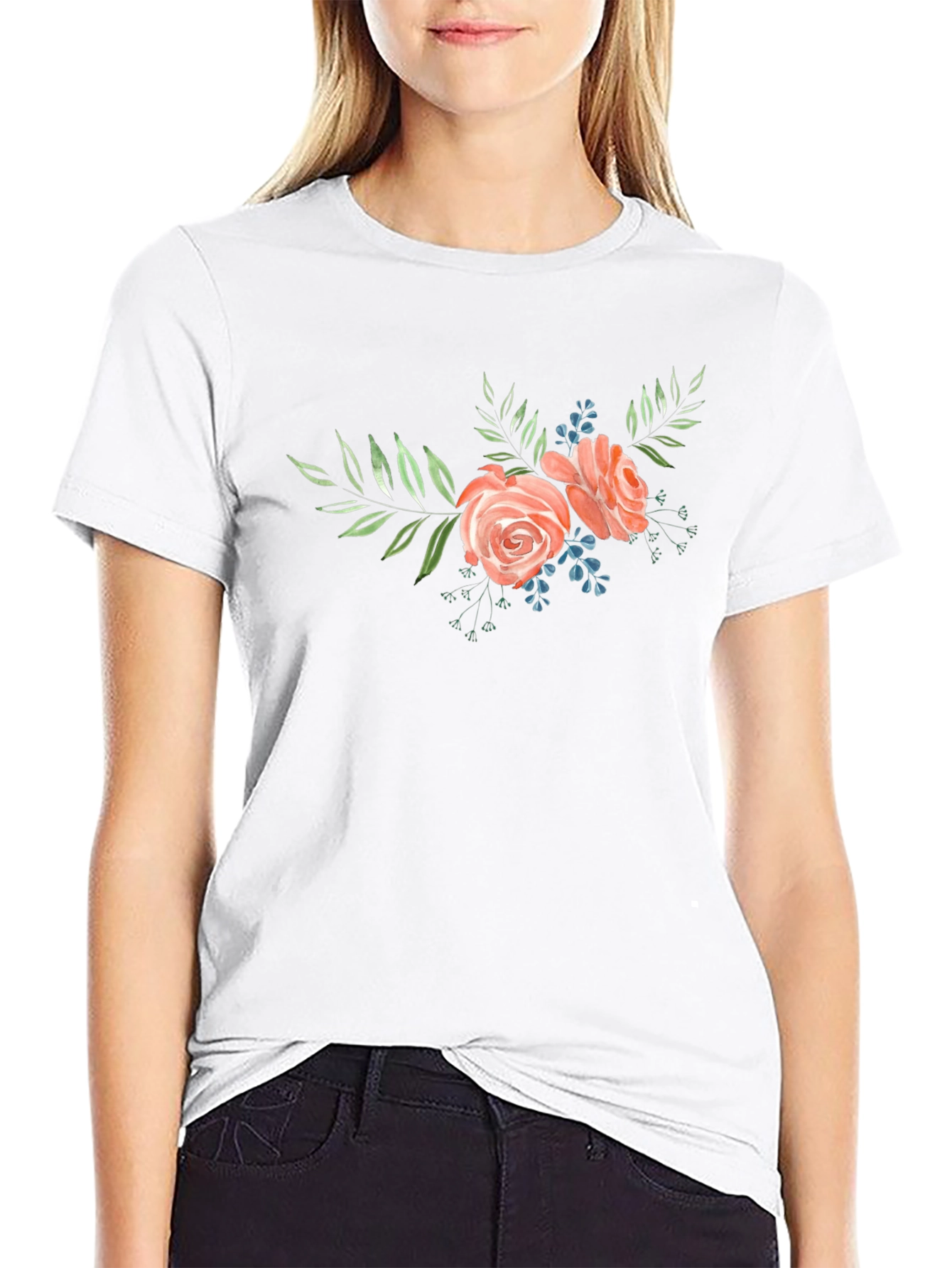 Floral Rose Graphic Tee - Stylish Comfort