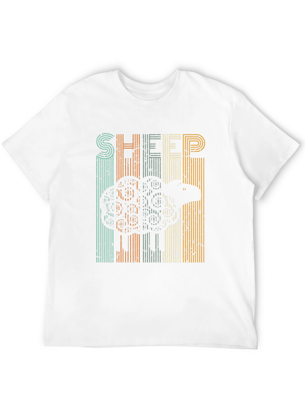 Retro Sheep Graphic T-Shirt - Black