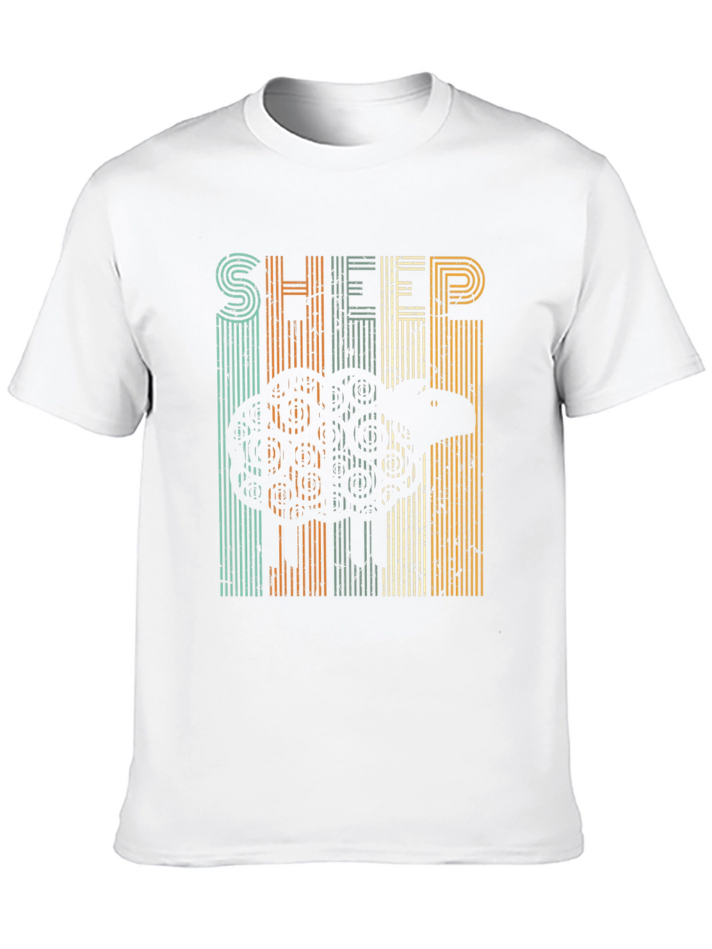 Retro Sheep Graphic T-Shirt - Black