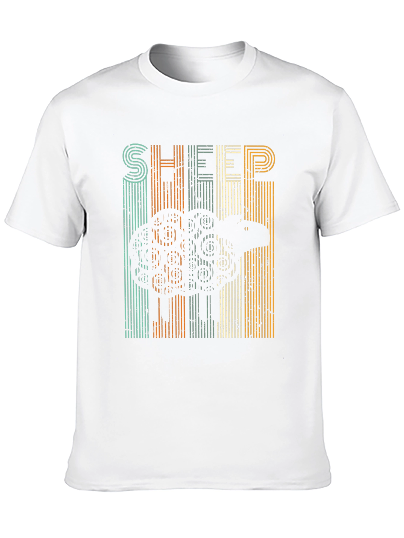 Retro Sheep Graphic T-Shirt - Black