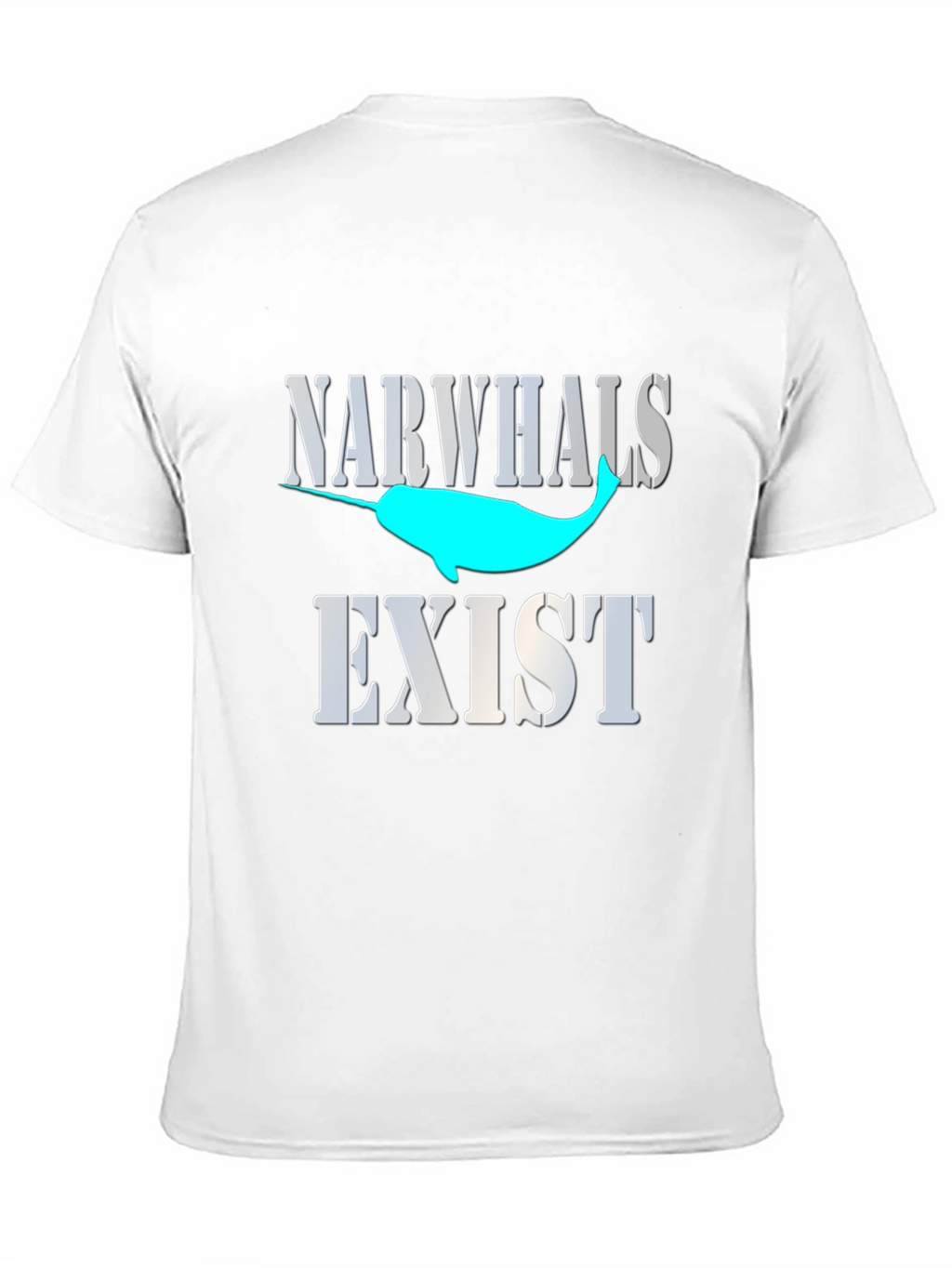 Narwhals Exist Graphic Print Black T-Shirt