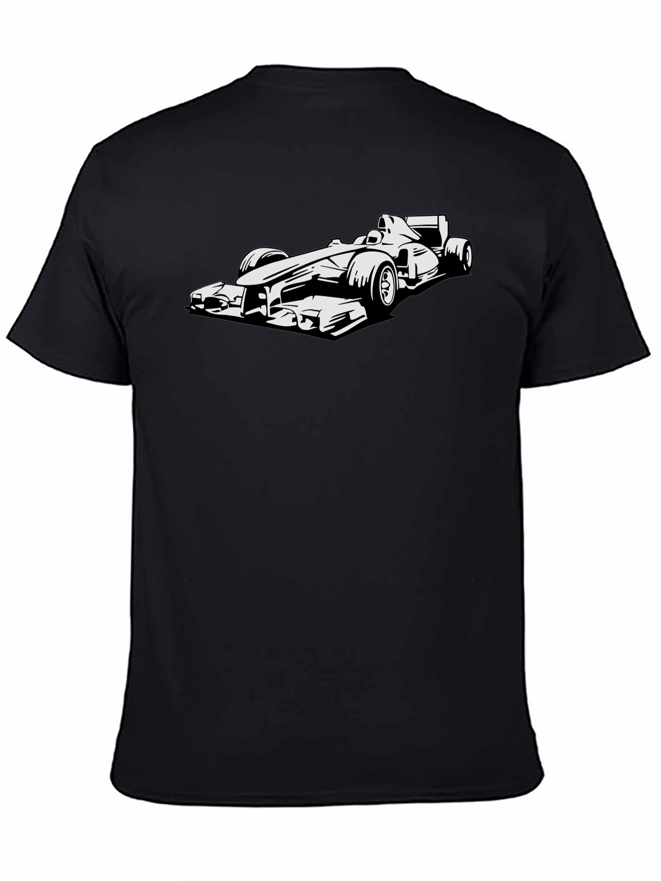 Formula 1 Car Graphic Tee - Black Cotton T-Shirt