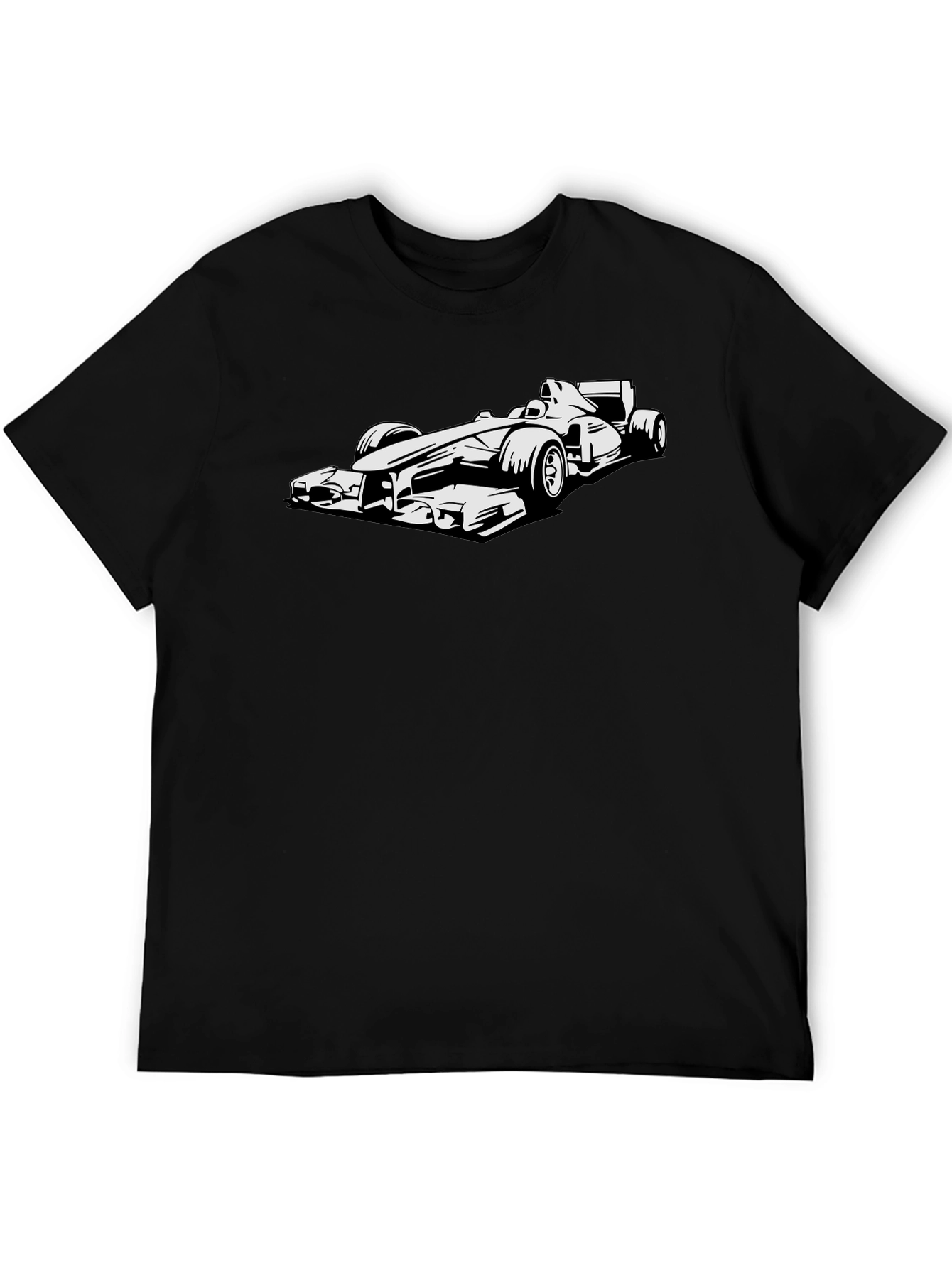 Formula 1 Car Graphic Tee - Black Cotton T-Shirt
