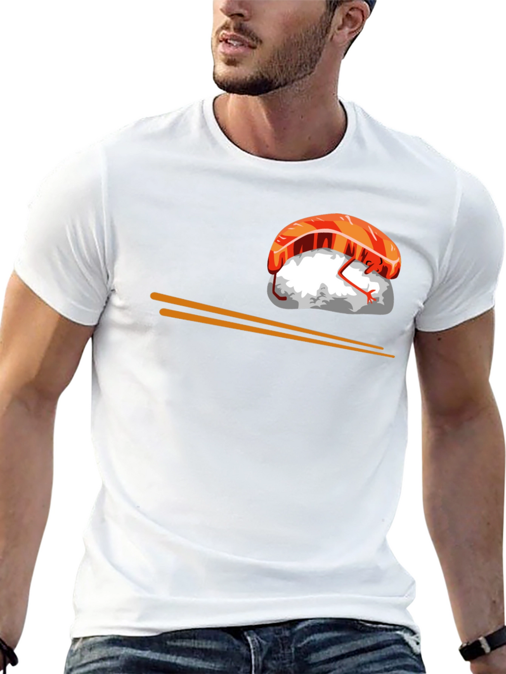Sushi Graphic T-Shirt - Black Cotton Tee