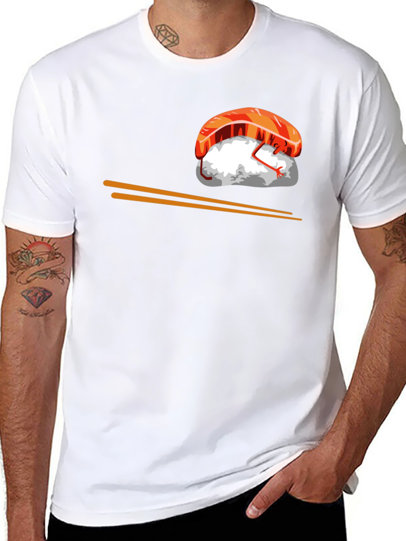Sushi Graphic T-Shirt - Black Cotton Tee