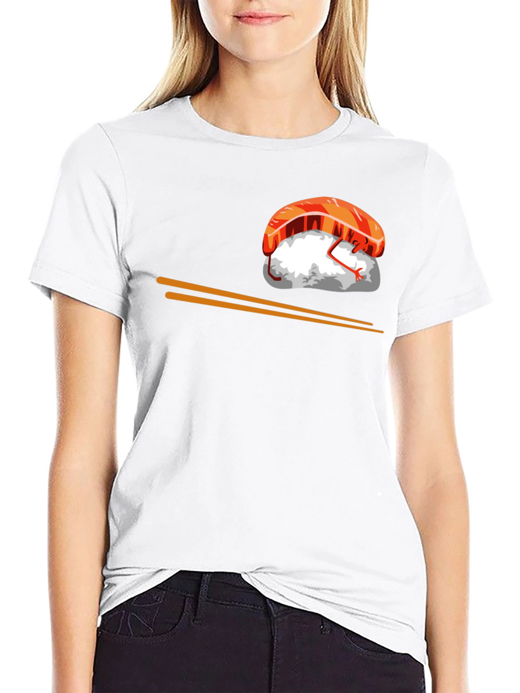 Sushi Graphic T-Shirt - Black Cotton Tee
