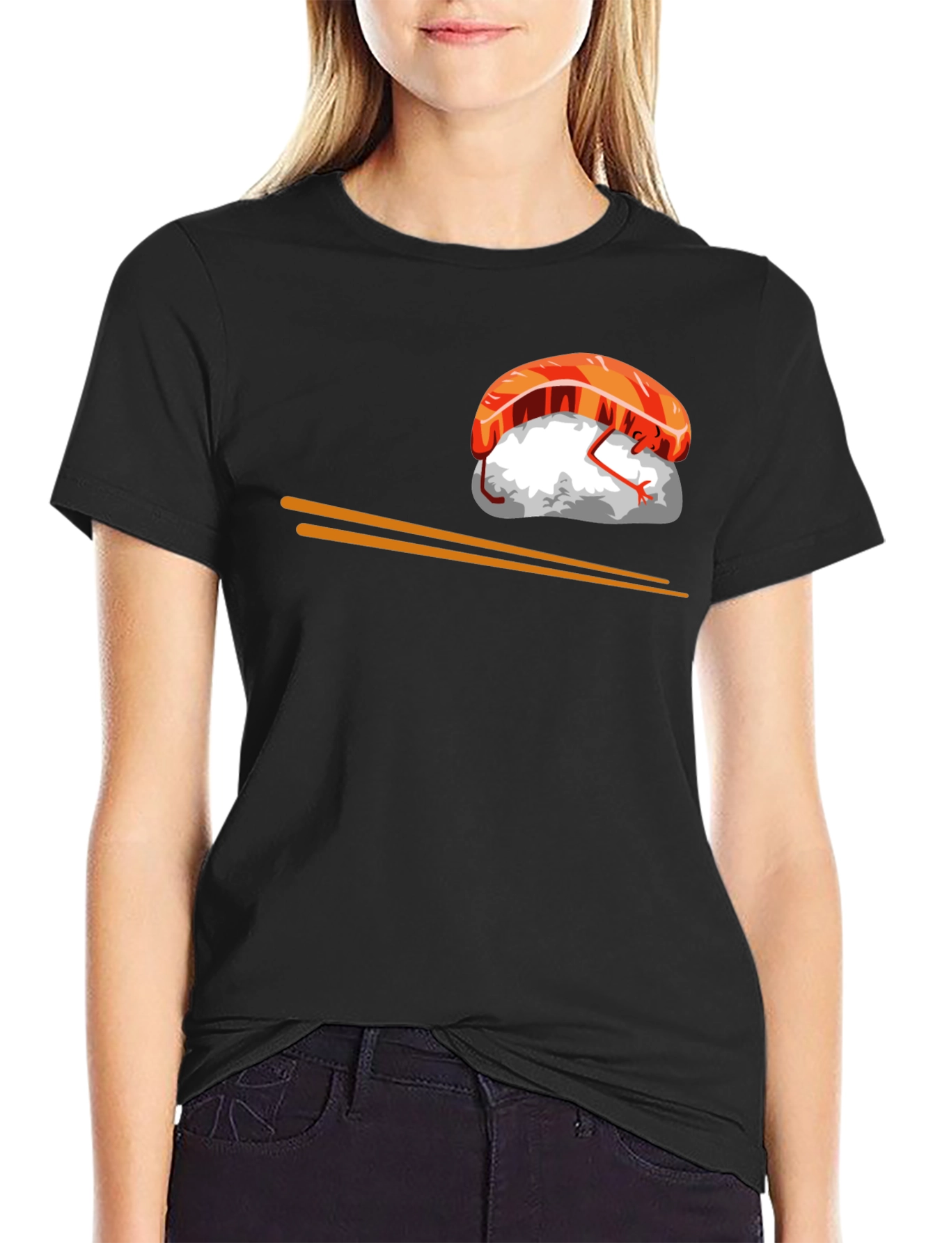 Sushi Graphic T-Shirt - Black Cotton Tee