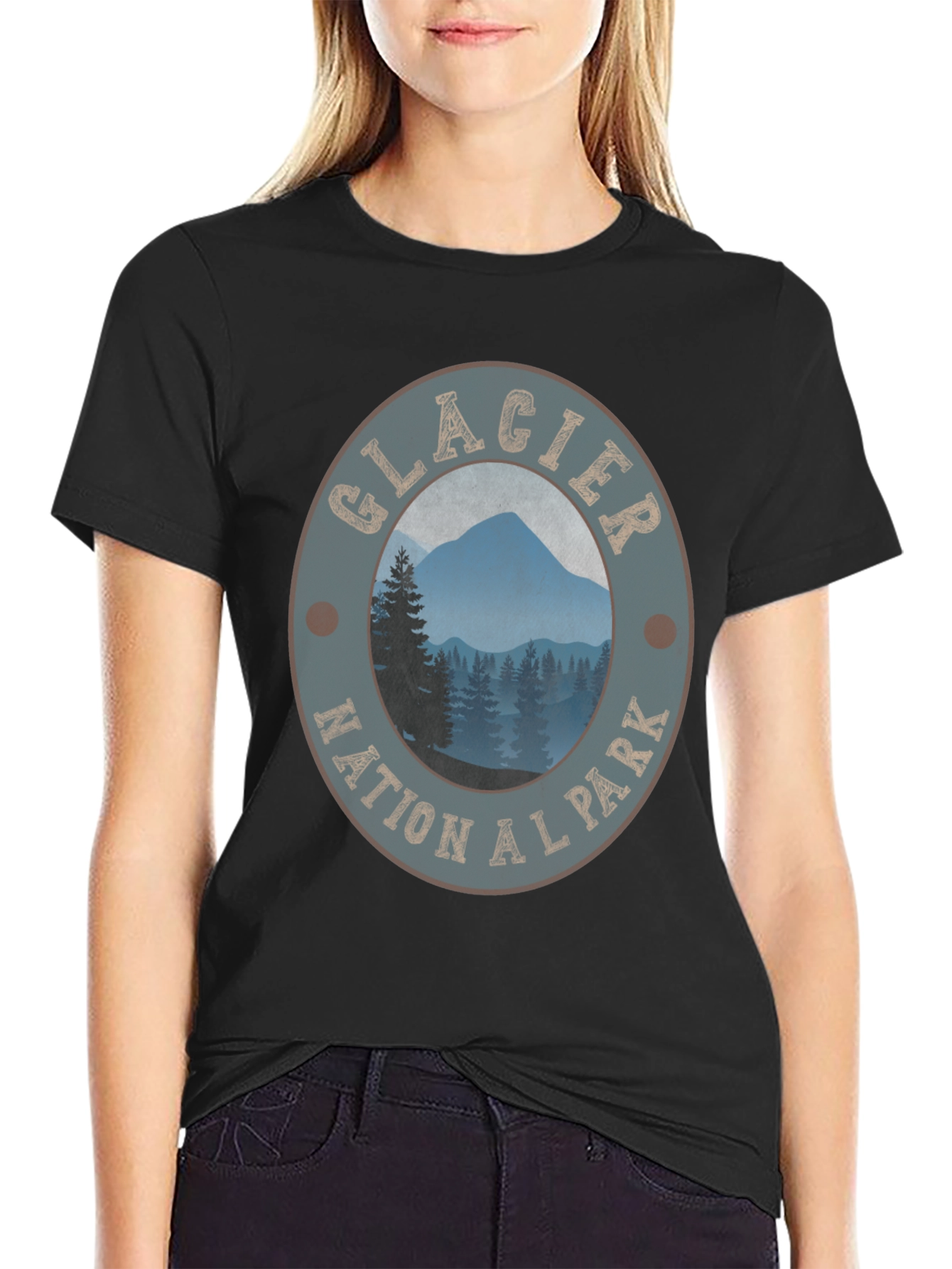Glacier National Park Graphic Tee - Black