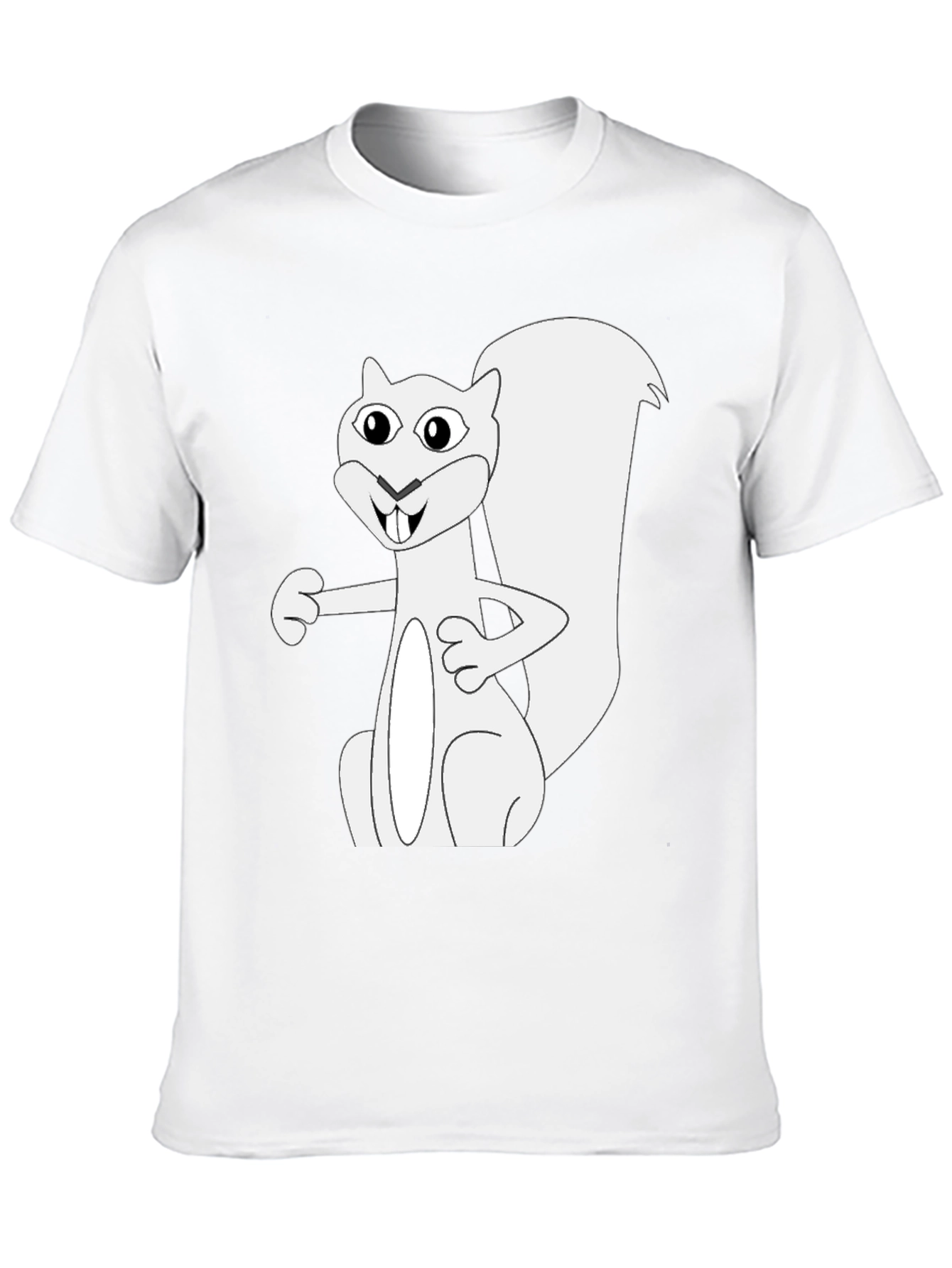 Squirrel Graphic Tee - Black Cotton T-Shirt