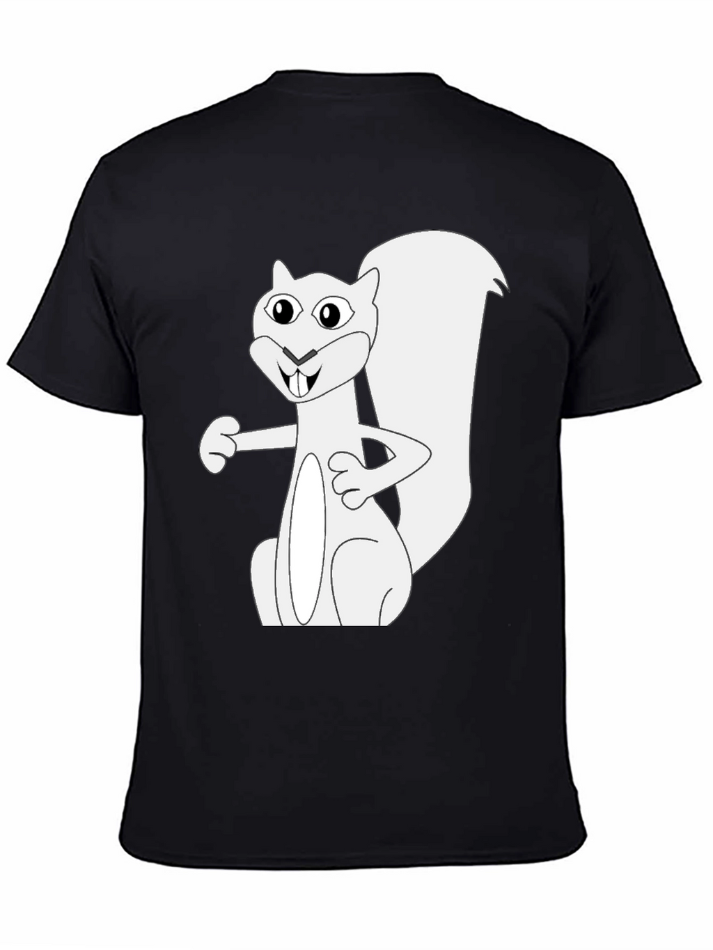 Squirrel Graphic Tee - Black Cotton T-Shirt