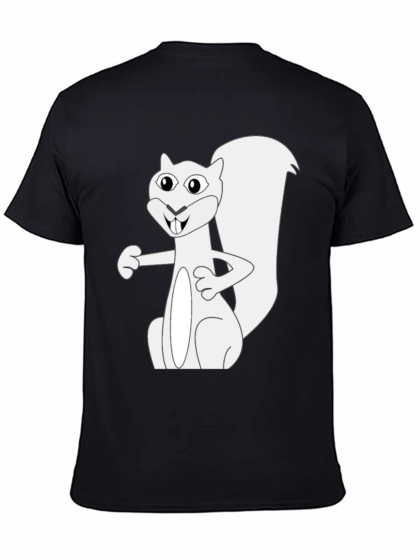 Squirrel Graphic Tee - Black Cotton T-Shirt