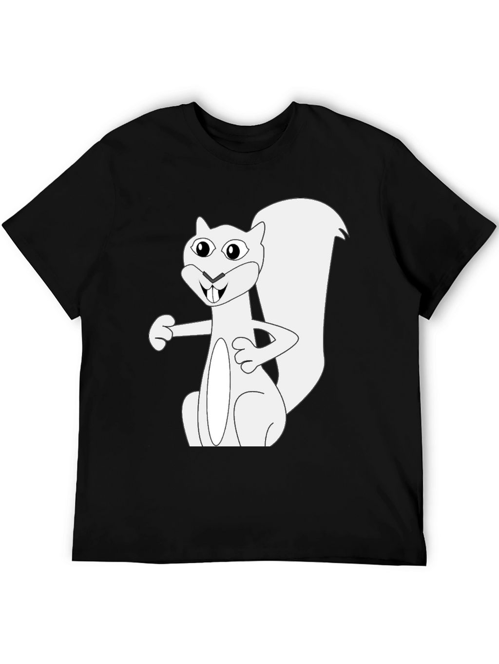 Squirrel Graphic Tee - Black Cotton T-Shirt
