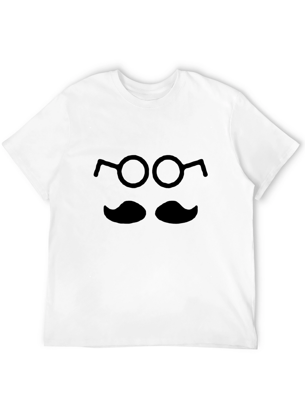 Black Mustache & Glasses Graphic T-Shirt