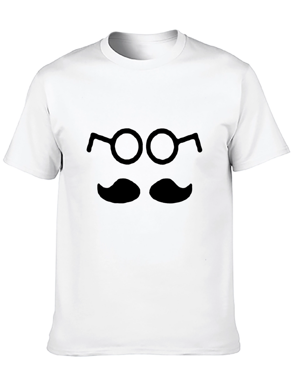 Black Mustache & Glasses Graphic T-Shirt
