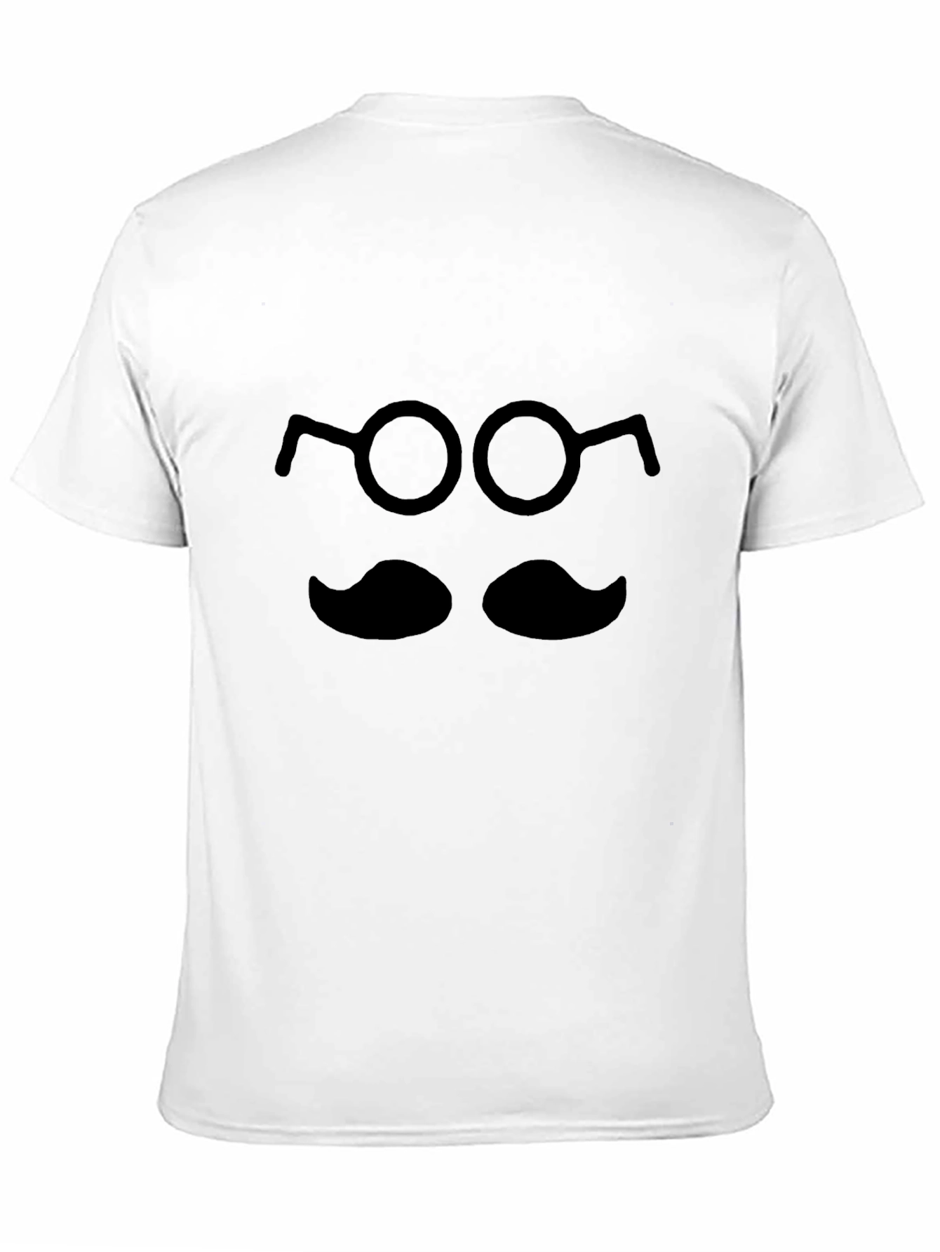 Black Mustache & Glasses Graphic T-Shirt