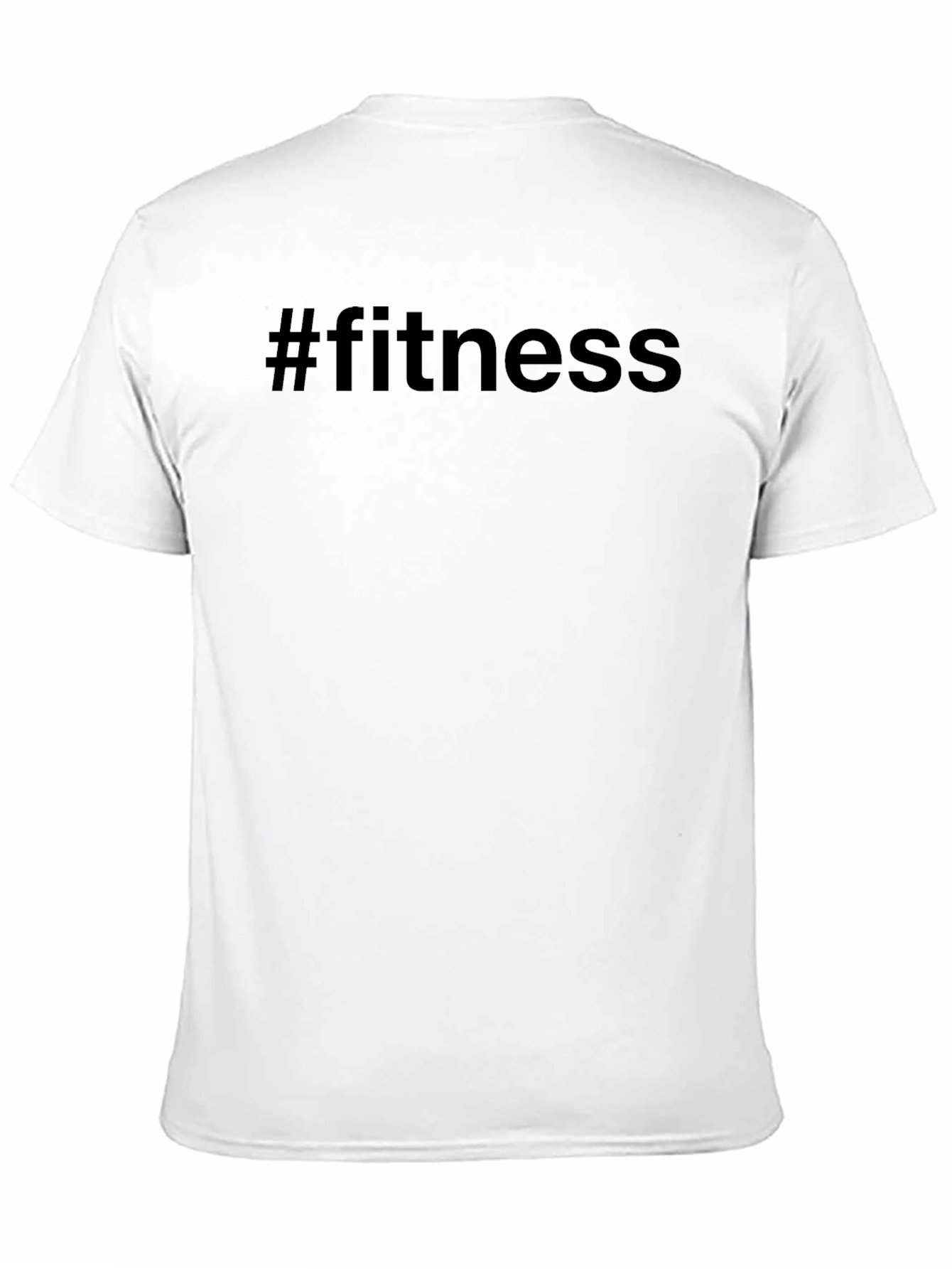 Fitness Hashtag Graphic Tee - Black Casual T-Shirt