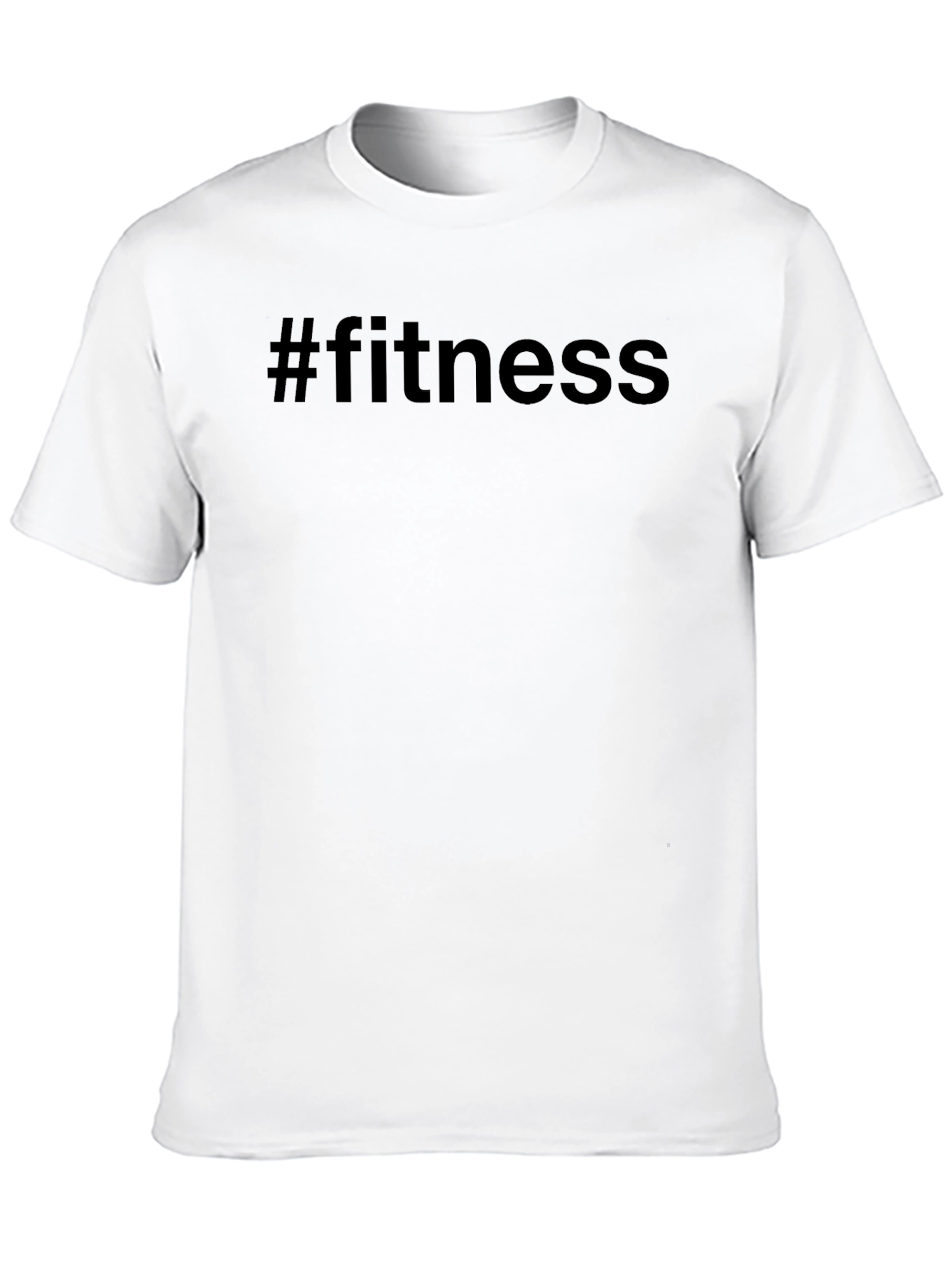 Fitness Hashtag Graphic Tee - Black Casual T-Shirt