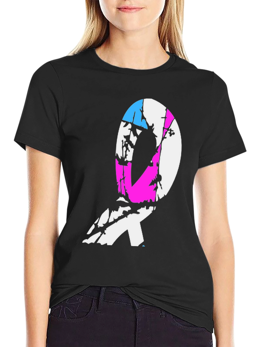 Transgender Pride Ribbon Black T-Shirt
