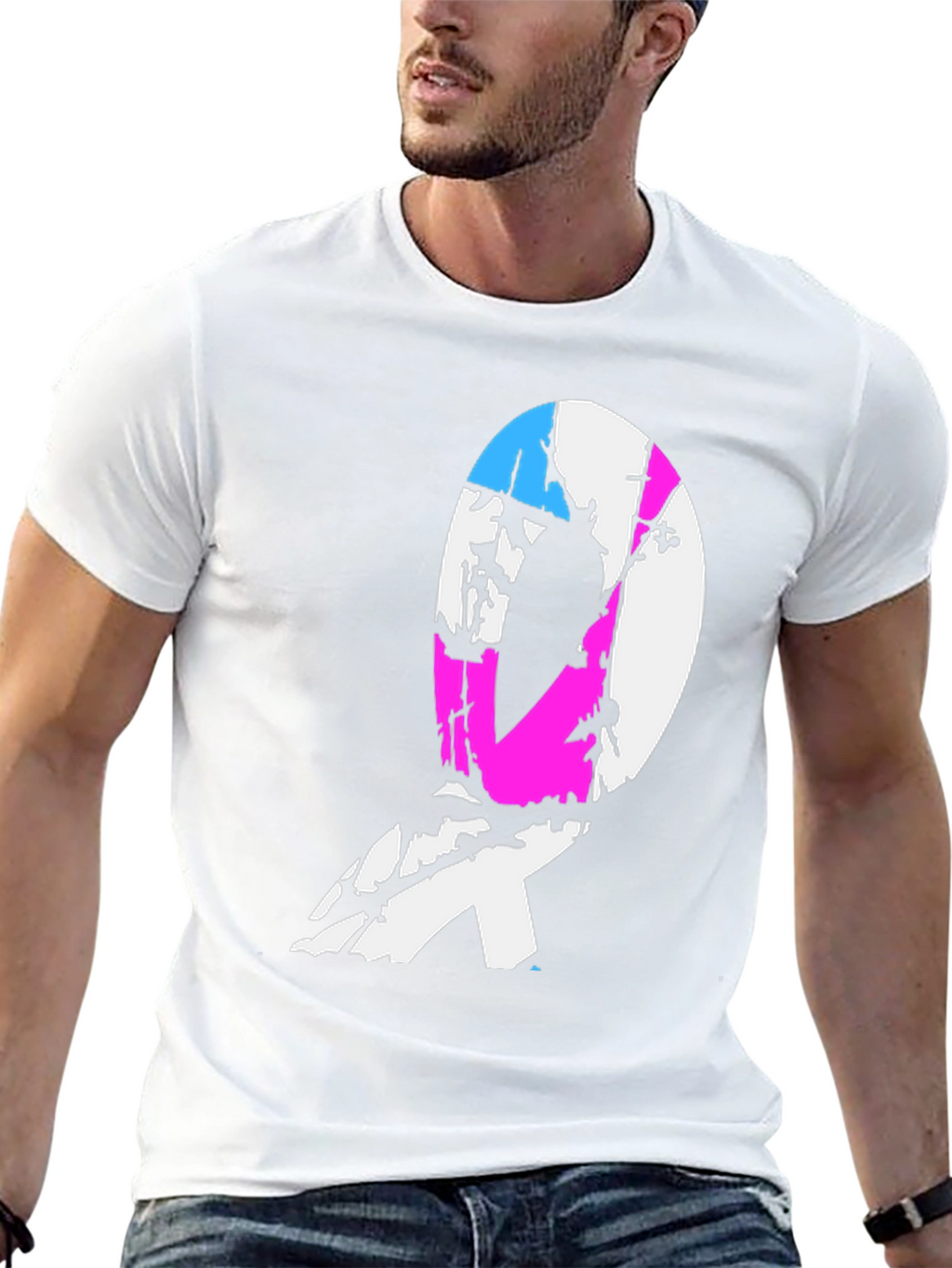 Transgender Pride Ribbon Black T-Shirt
