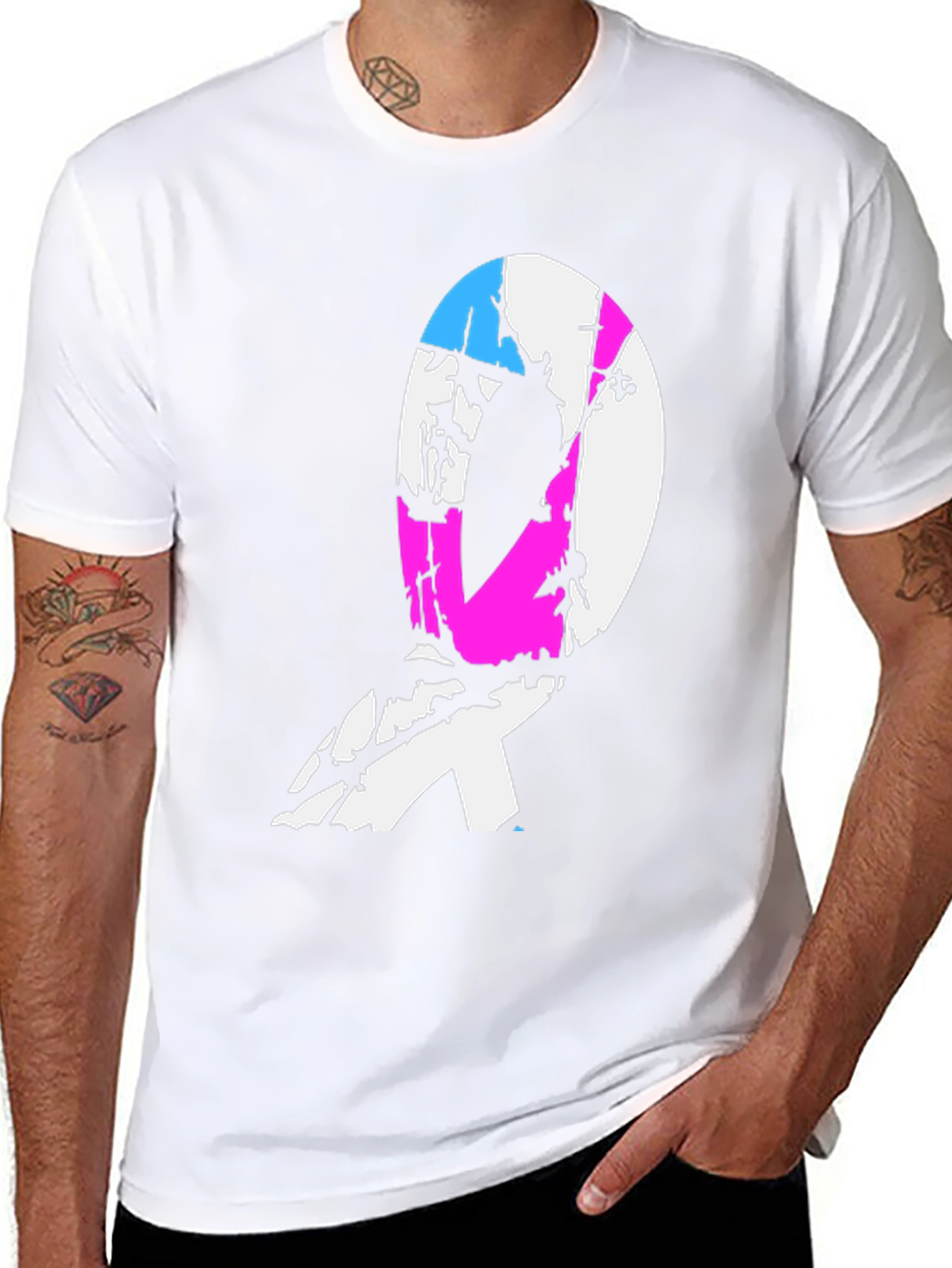Transgender Pride Ribbon Black T-Shirt