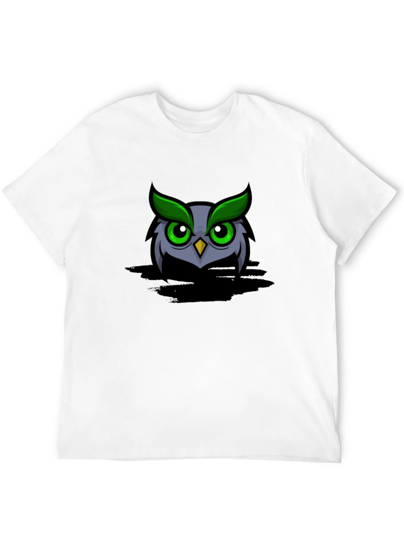 Owl Graphic Print Black T-Shirt