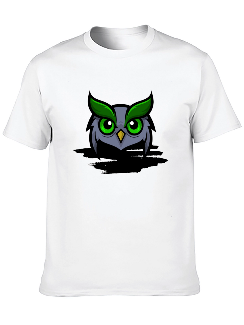 Owl Graphic Print Black T-Shirt