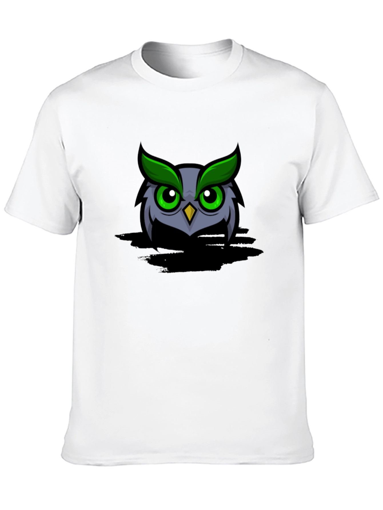 Owl Graphic Print Black T-Shirt
