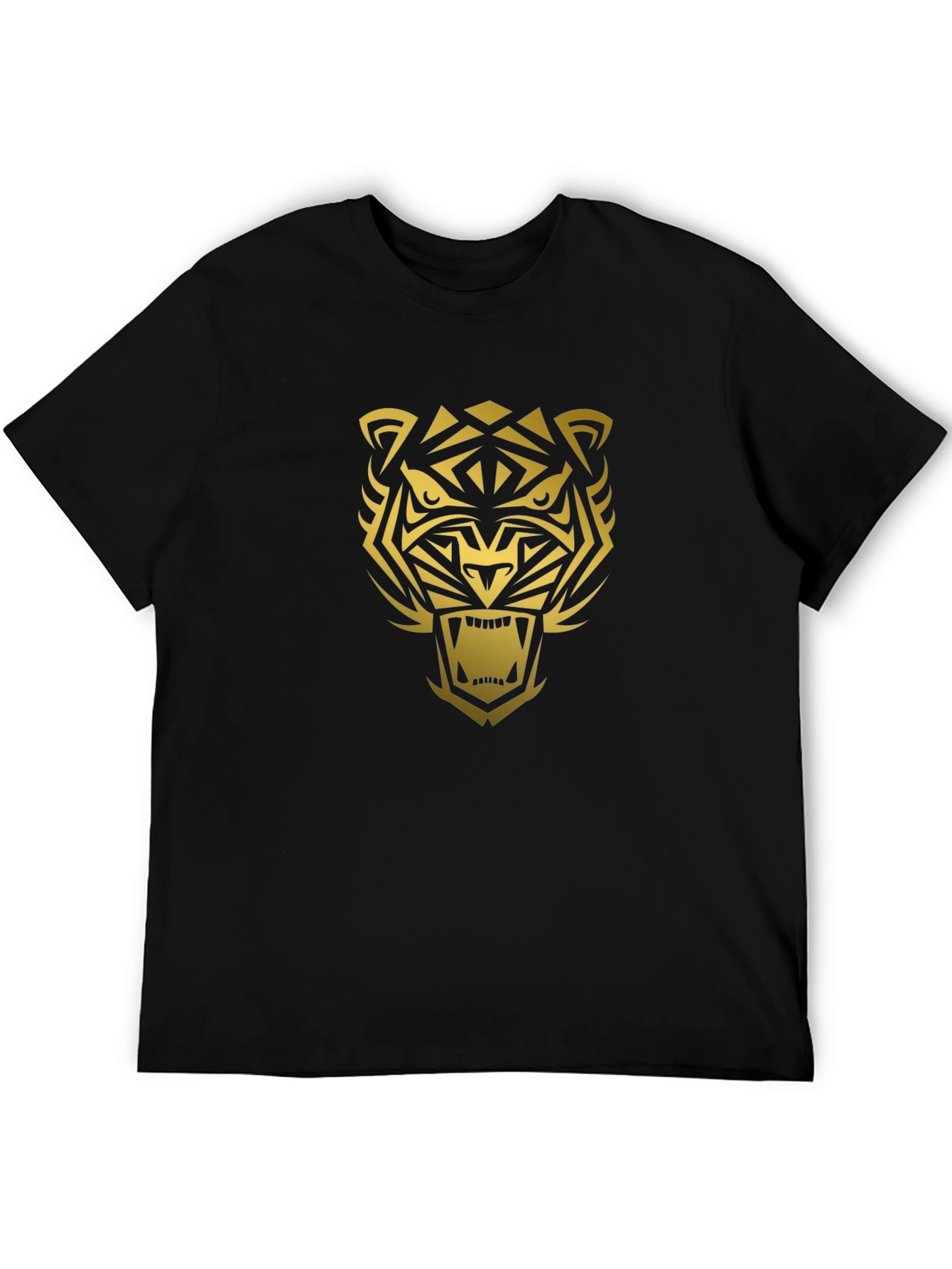 Bold Tiger Graphic Black T-Shirt