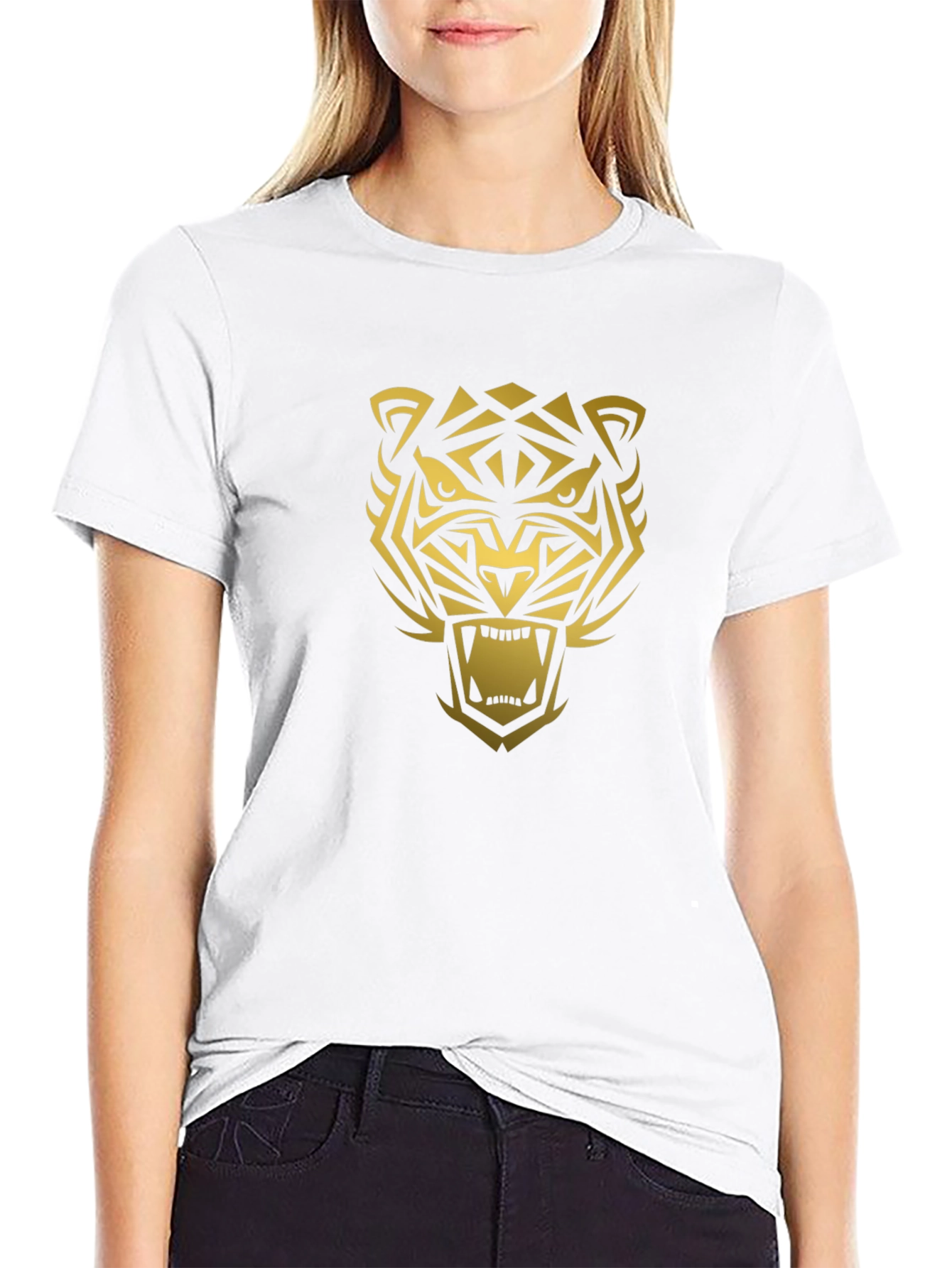 Bold Tiger Graphic Black T-Shirt