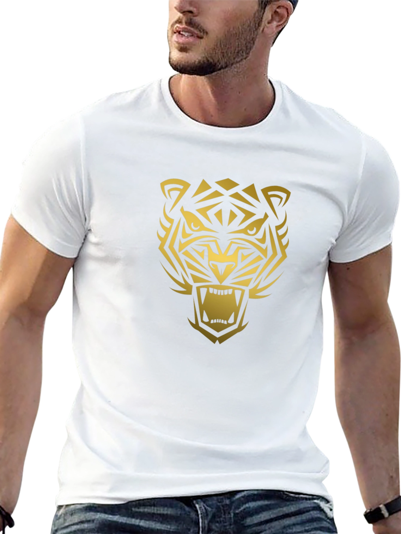 Bold Tiger Graphic Black T-Shirt