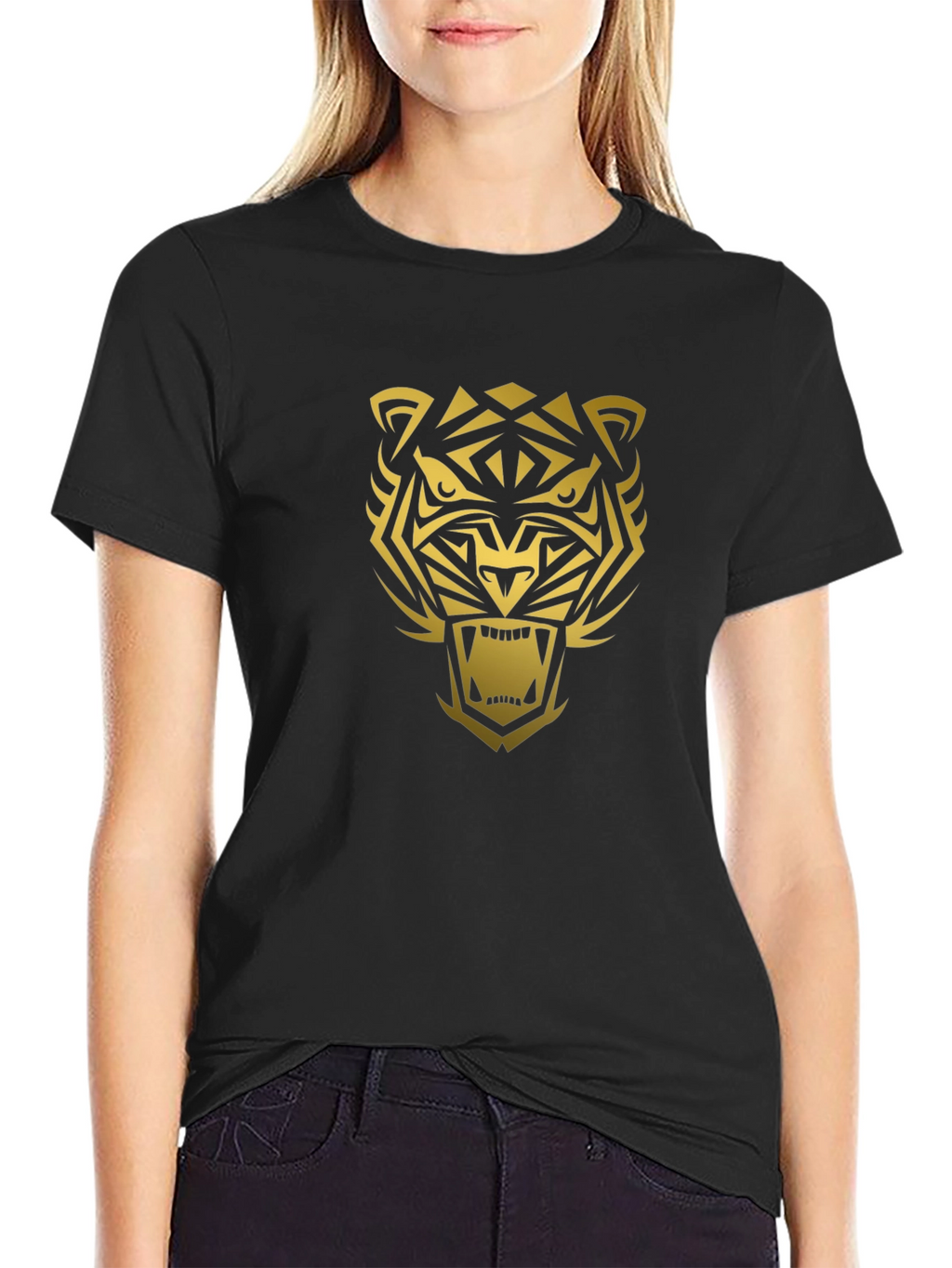 Bold Tiger Graphic Black T-Shirt