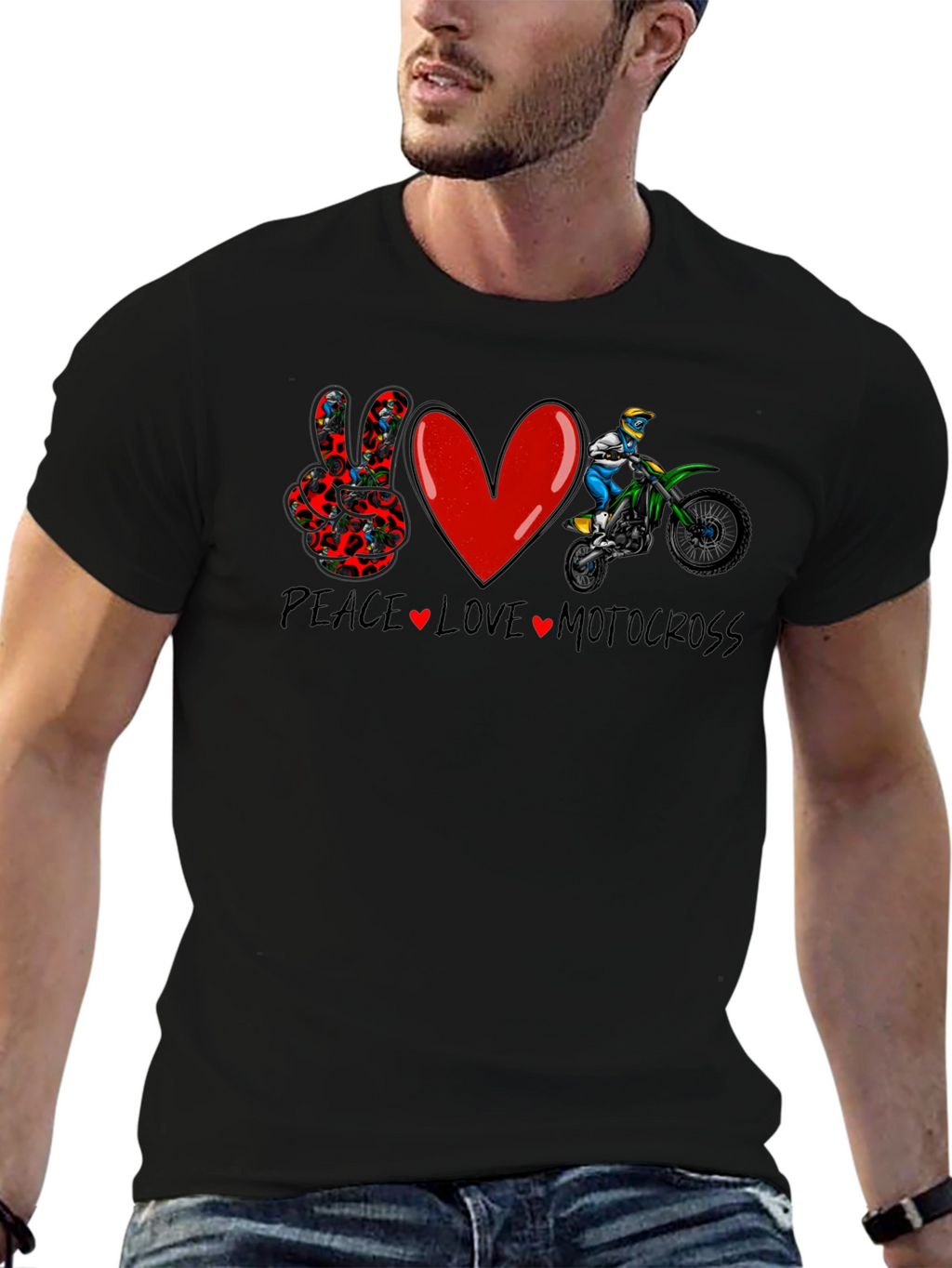 Peace Love Motocross Graphic T-Shirt