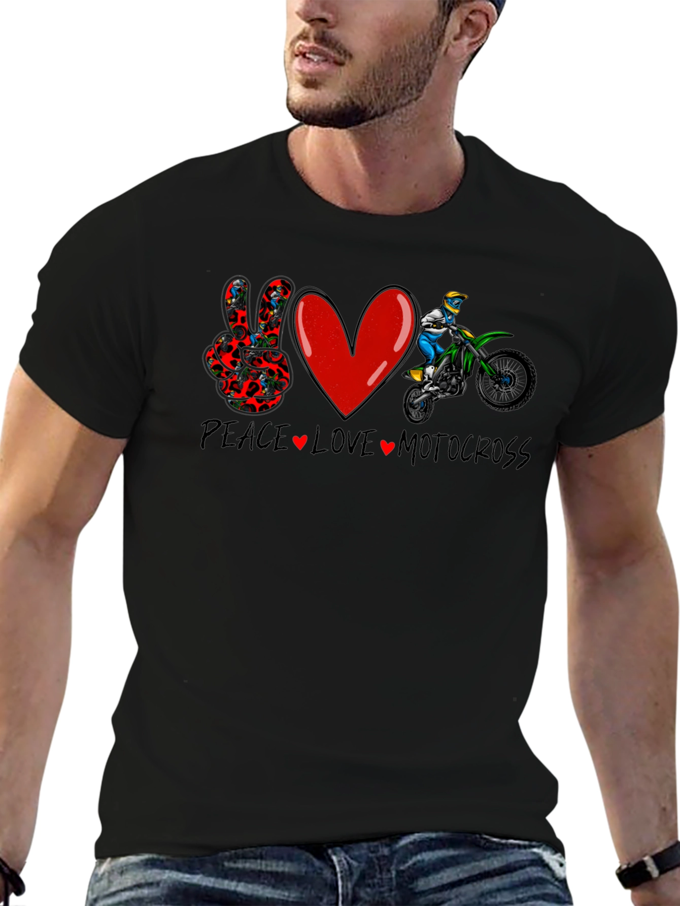 Peace Love Motocross Graphic T-Shirt