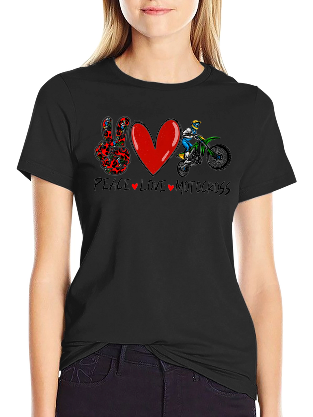 Peace Love Motocross Graphic T-Shirt