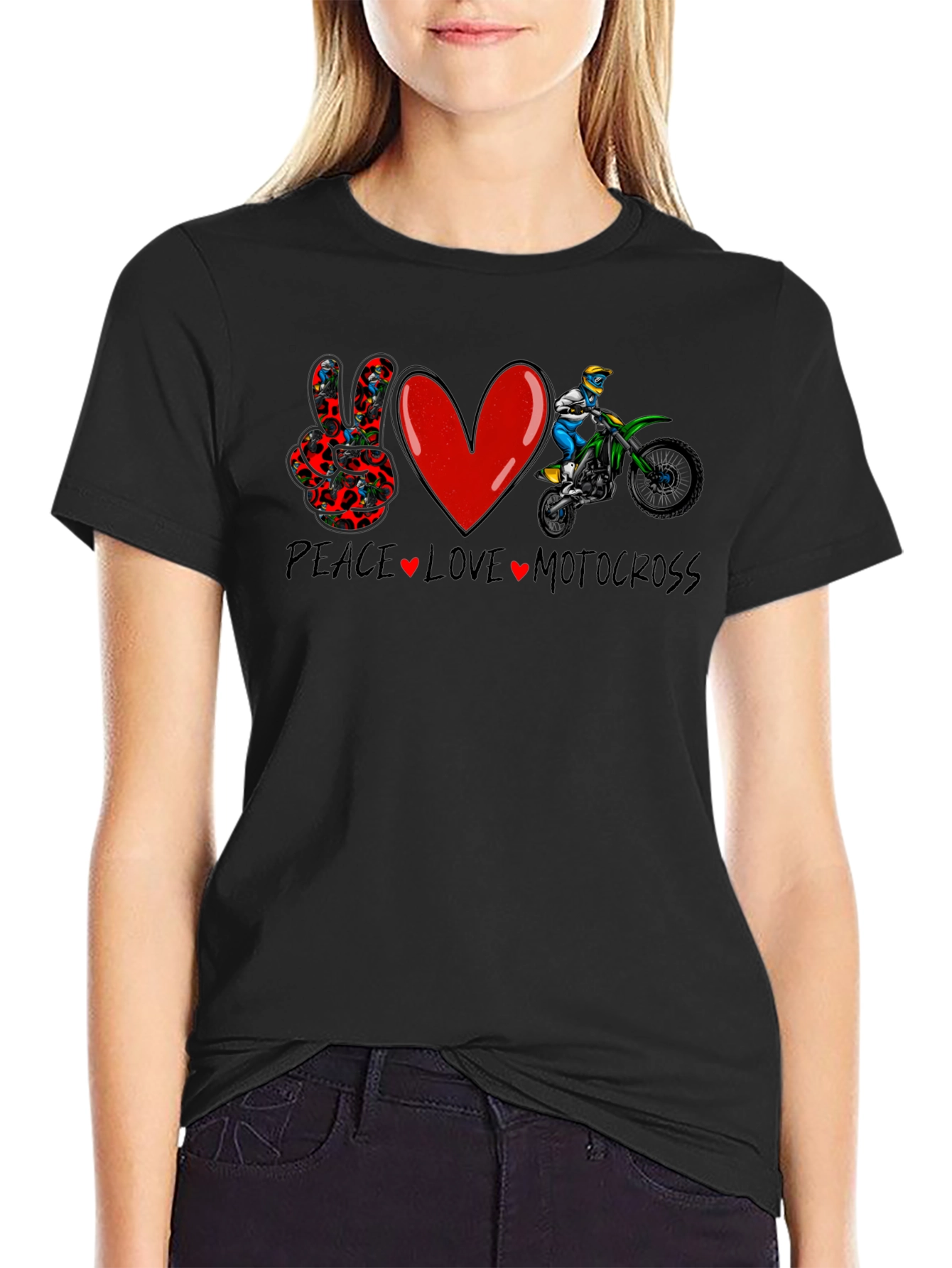Peace Love Motocross Graphic T-Shirt