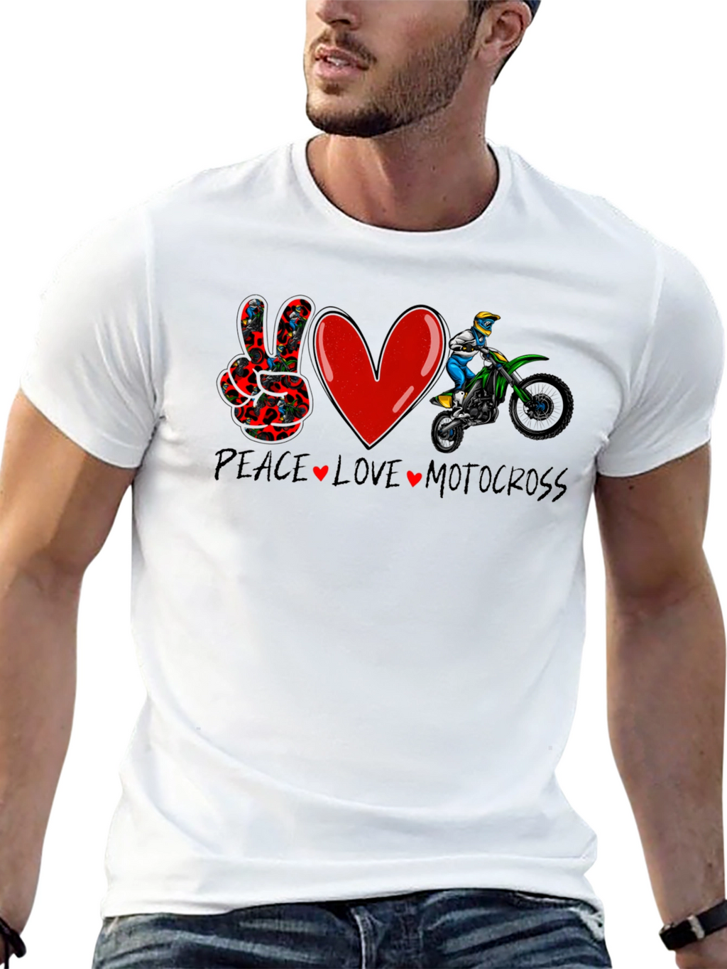 Peace Love Motocross Graphic T-Shirt