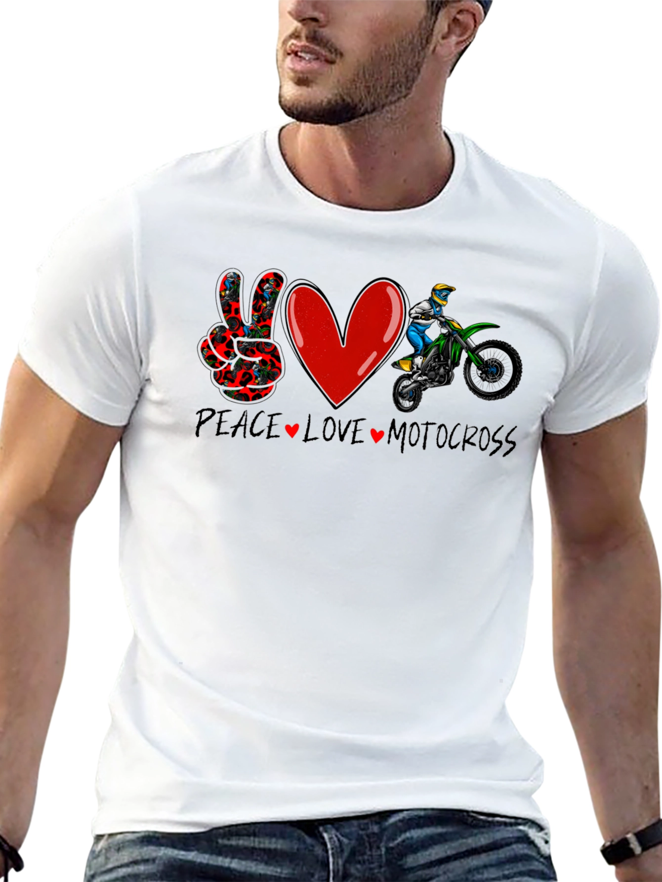 Peace Love Motocross Graphic T-Shirt