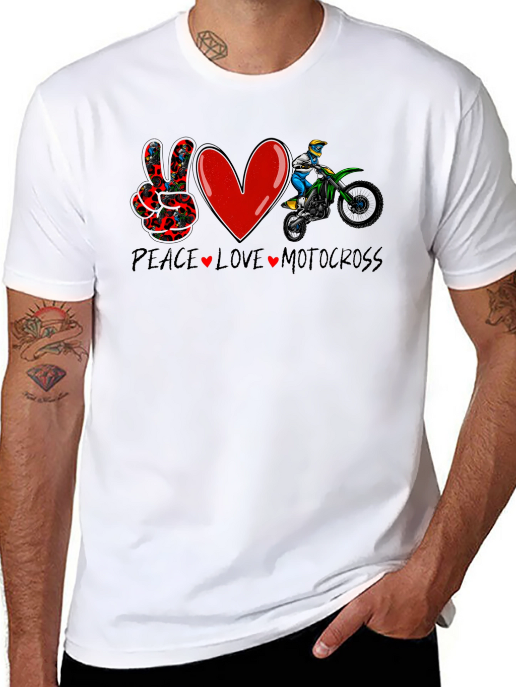 Peace Love Motocross Graphic T-Shirt