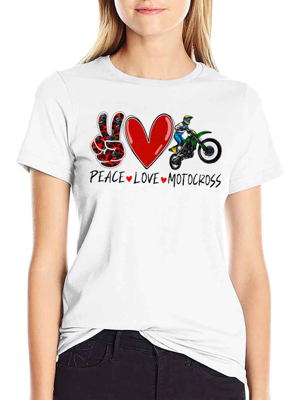 Peace Love Motocross Graphic T-Shirt