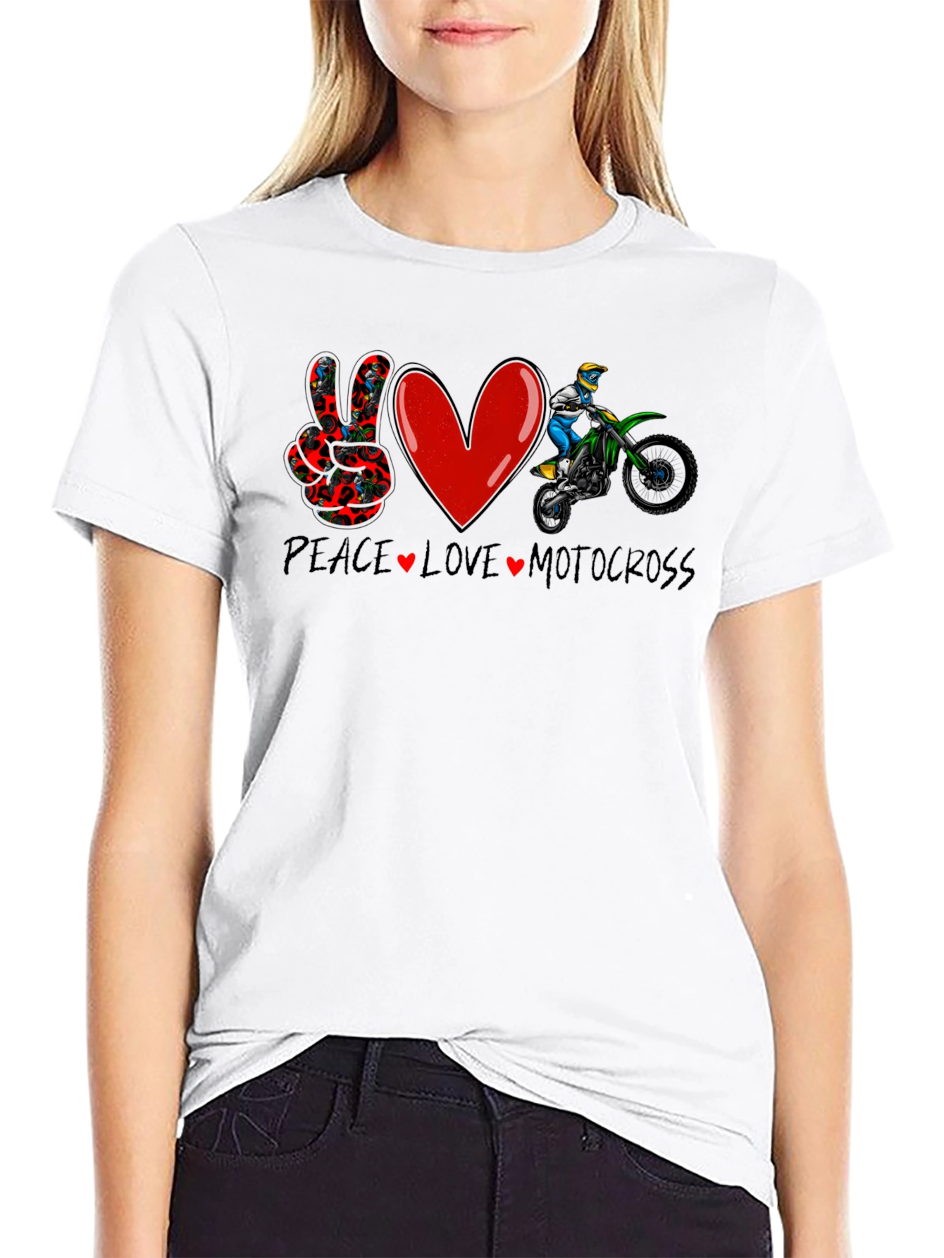 Peace Love Motocross Graphic T-Shirt