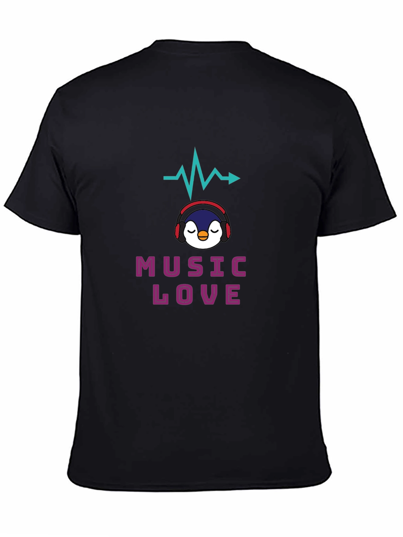 Music Lover Tee - Penguin Headphone Graphic T-Shirt