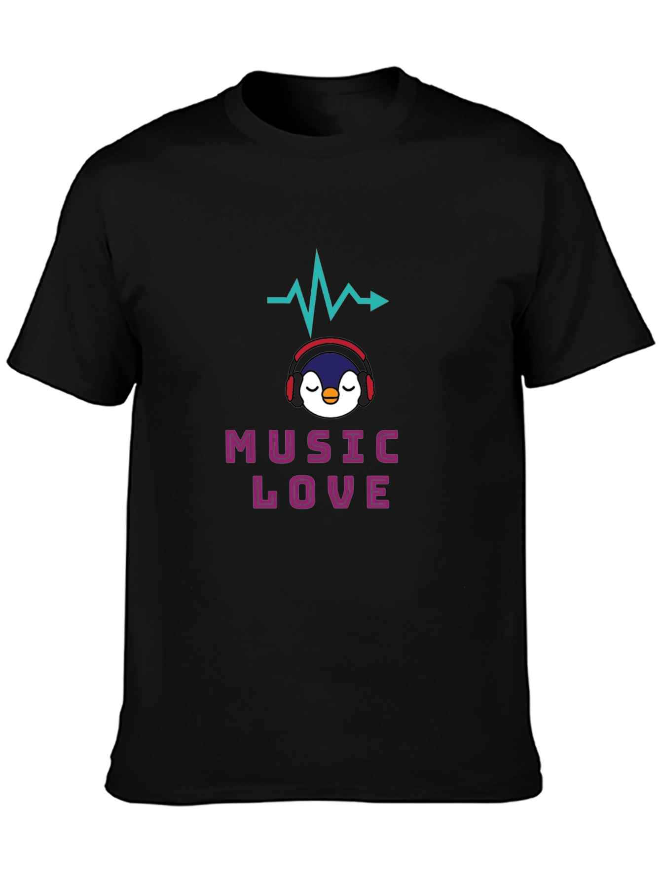 Music Lover Tee - Penguin Headphone Graphic T-Shirt