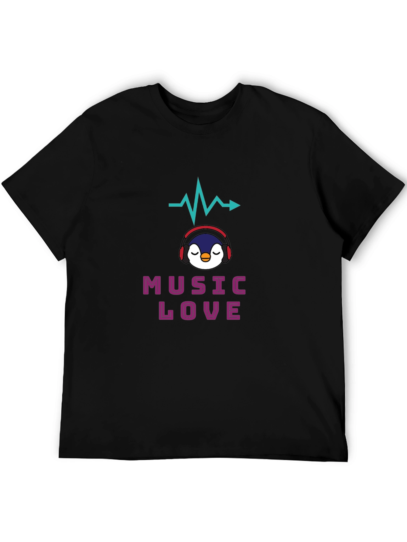Music Lover Tee - Penguin Headphone Graphic T-Shirt